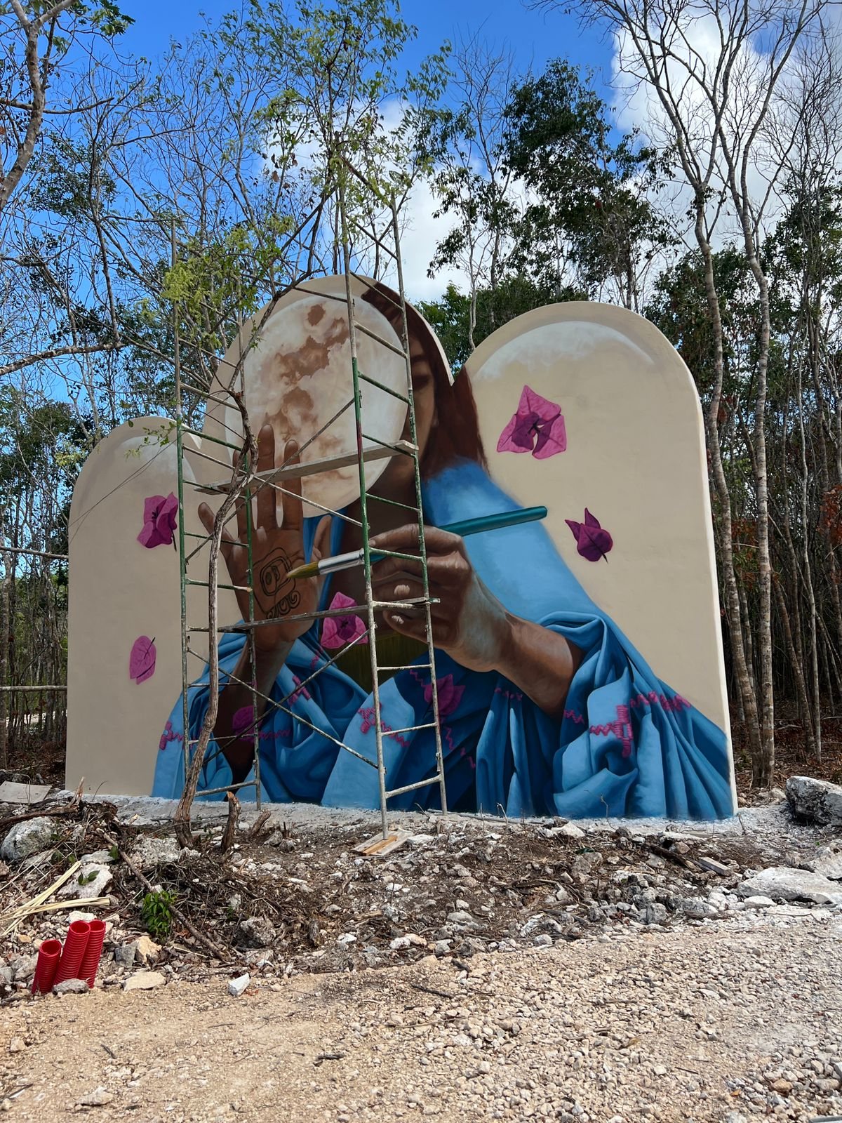 Full Moon — mural by Secreto Rebollo in Tulum